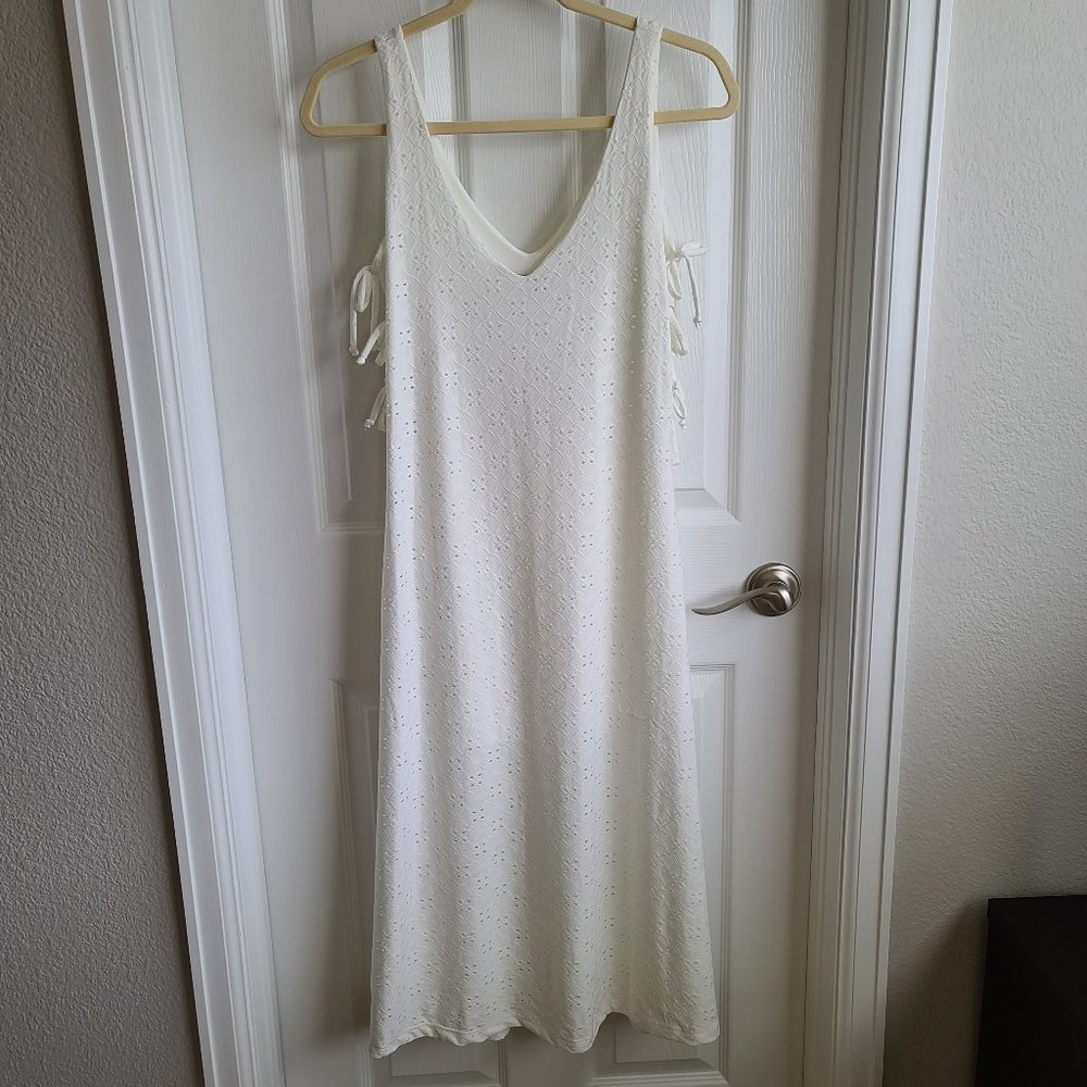 NWT Lucy Love White Midi Lace Eyelet Dress